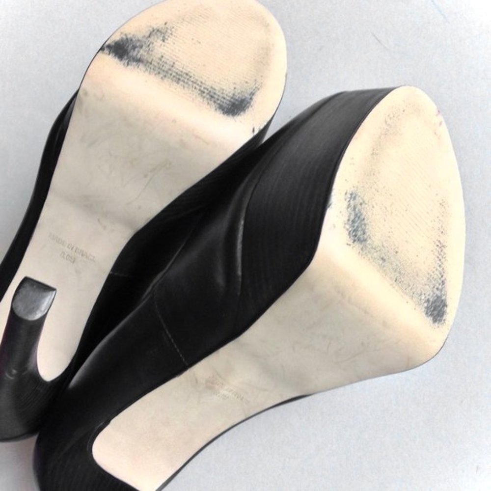 Steve Madden-Black "Daeva" Leather Platform Pumps - Picture 6 of 8